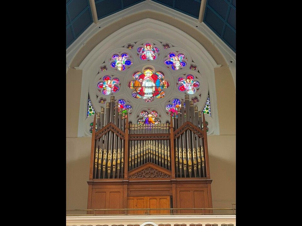 Church interior - Rose Window and Organ